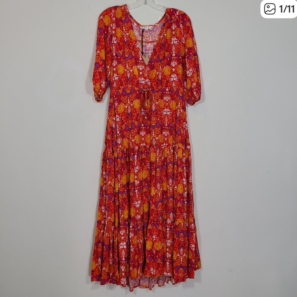 Abel The Label Floral Prairie Maxi Dress Size XS